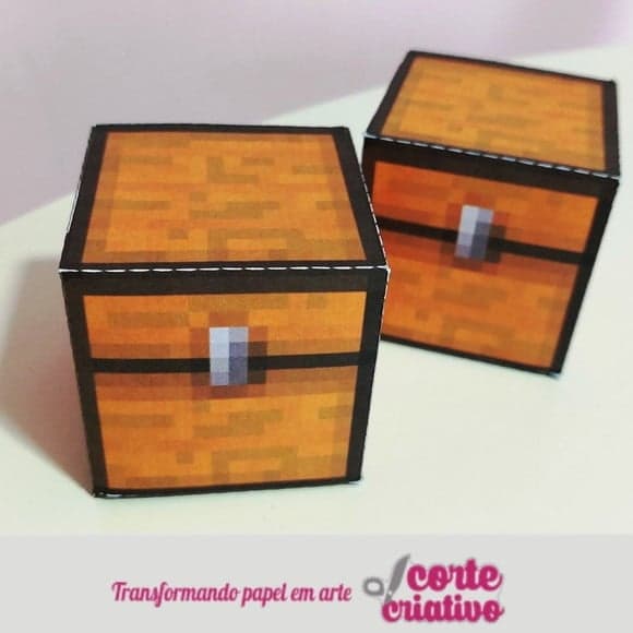 Caixa Cubo Baú Minecraft