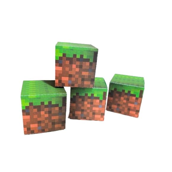 Caixa Cubo Grama Minecraft