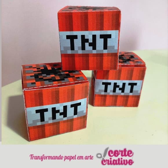 Caixa Cubo Tnt Minecraft