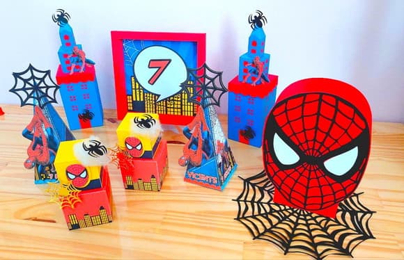 Caixa Quadrada Dupla Lembrancinha Homem Aranha