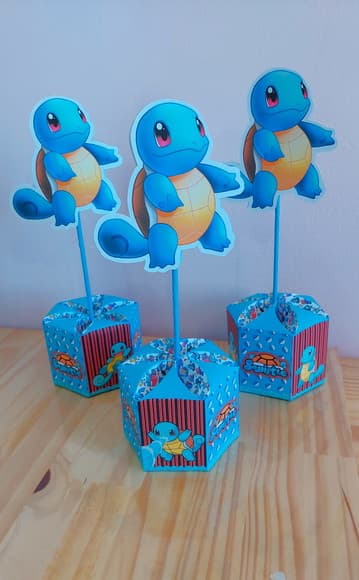 Centro de Mesa Caixa Sextavada Squirtle Pokémon