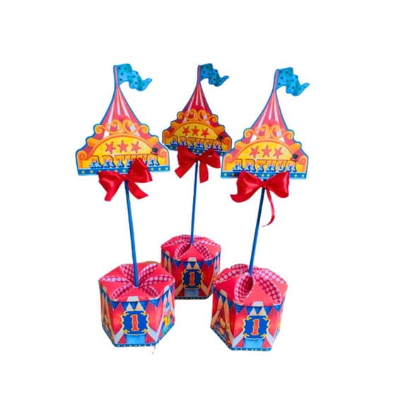 Centro de Mesa Sextavada Circo