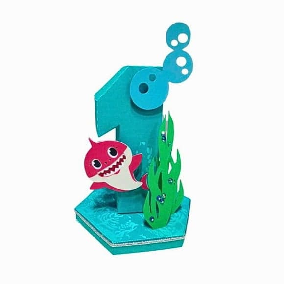 Número 3d Baby Shark