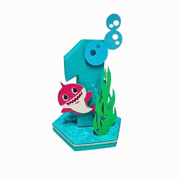 Número 3d Baby Shark
