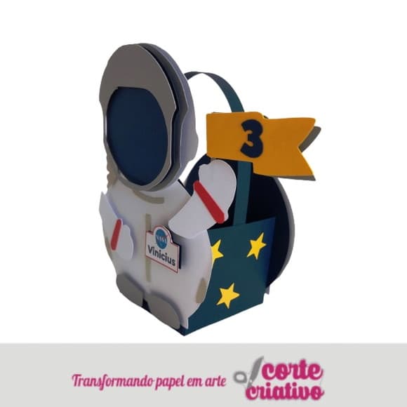 Caixa Sacolinha Astronauta no Espaço Sideral