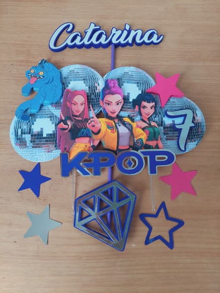 Topo de Bolo Guerreiras do K-pop