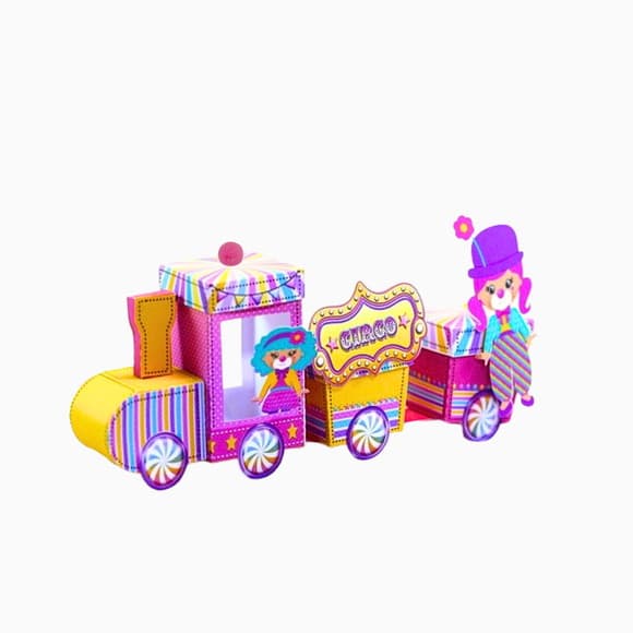 Trenzinho Menina Circo Rosa