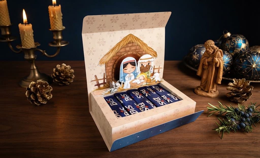 Caixa Pop-up Natalina para 5 Chocolates