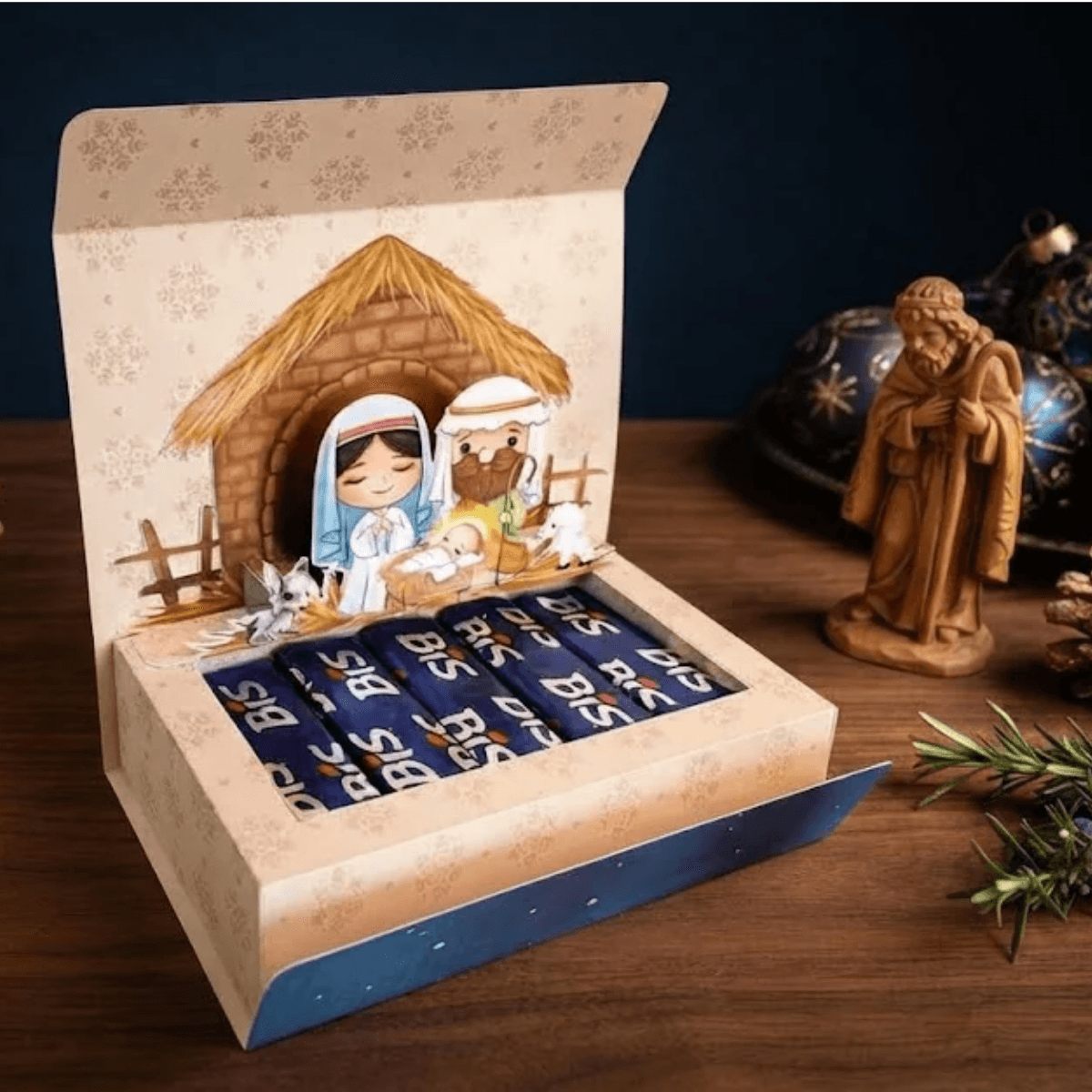 Caixa Pop-up Natalina para 5 Chocolates
