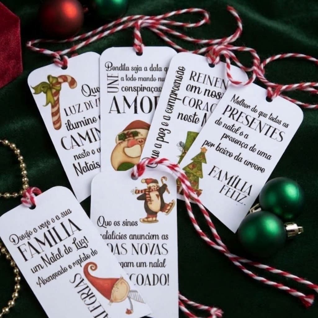 Tags de Presente de Natal – Pacote com 30 Unidades