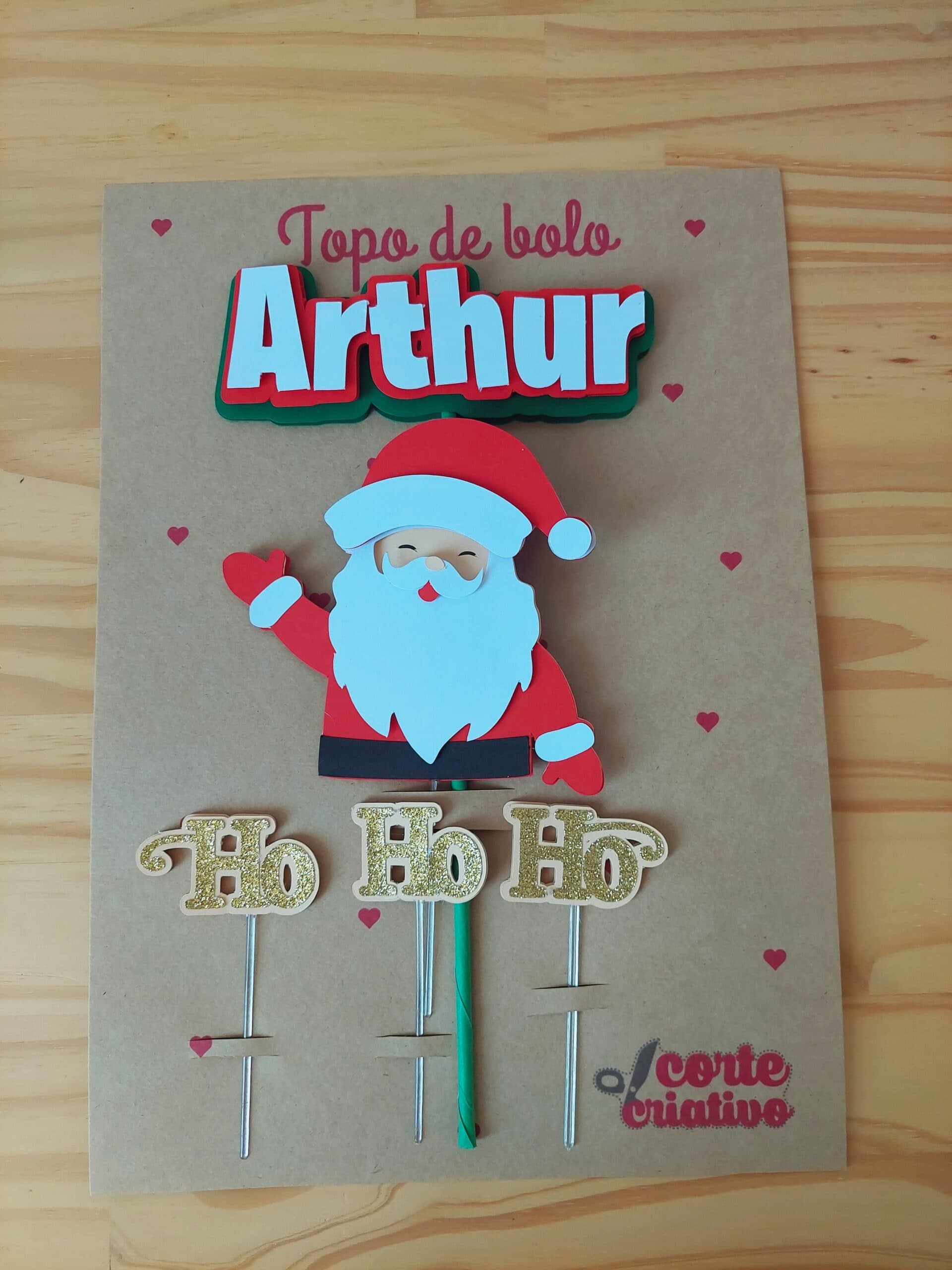 Topo de Bolo Papai Noel Natal