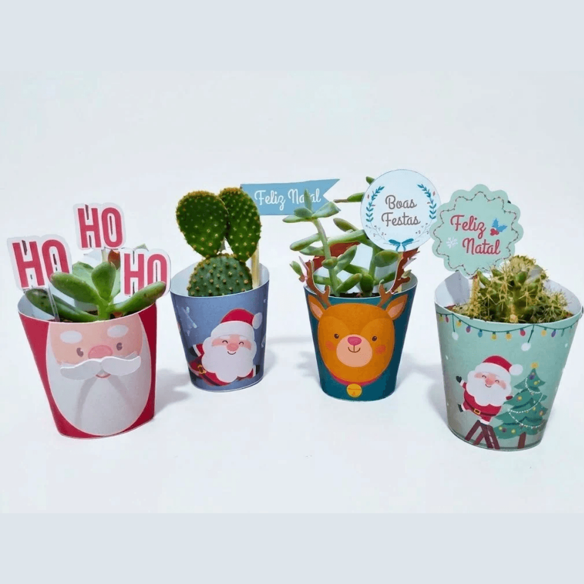 Kit Rótulos e Topper para Suculentas Lembrancinha de Natal