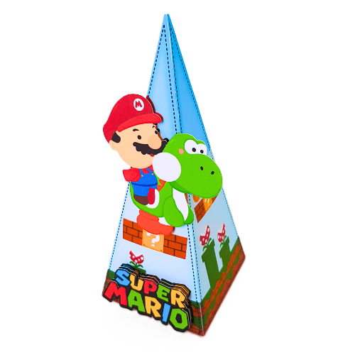 Caixa Cone Mario Bros Personalizada Lembrancinha Festa Infantil