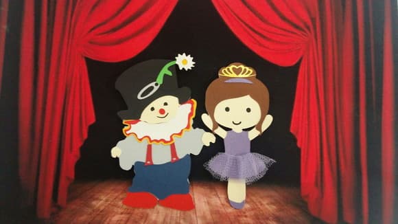 Aplique Bailarina e Palhaço Circo