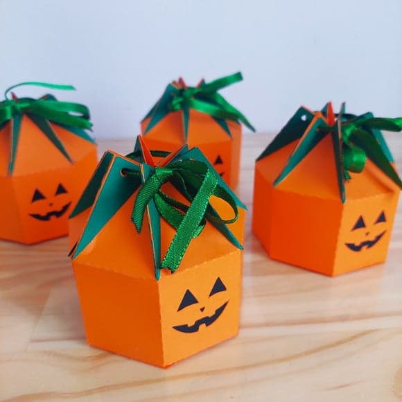 Caixa Abóbora Lembrancinha Halloween