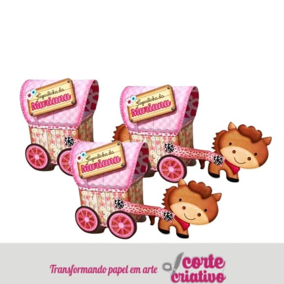 Caixa Carroça Fazendinha Menina