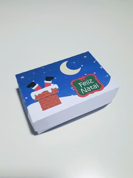 CAIXA PAPAI NOEL CHAMINÉ NATAL(6 doces)