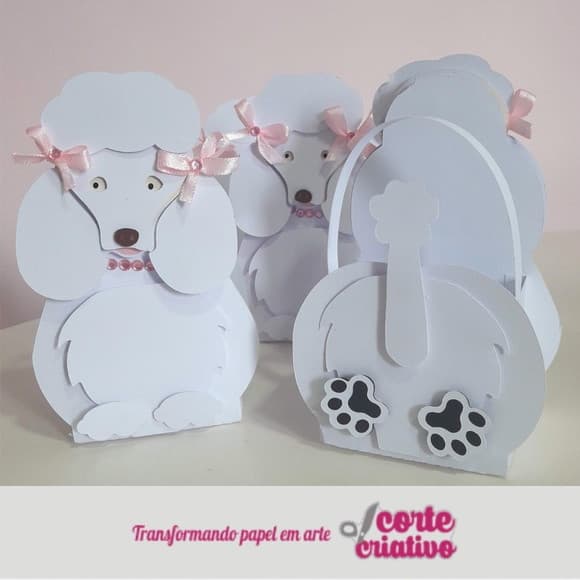 Caixa Sacolinha Cachorrinho Poodle Pet Shop