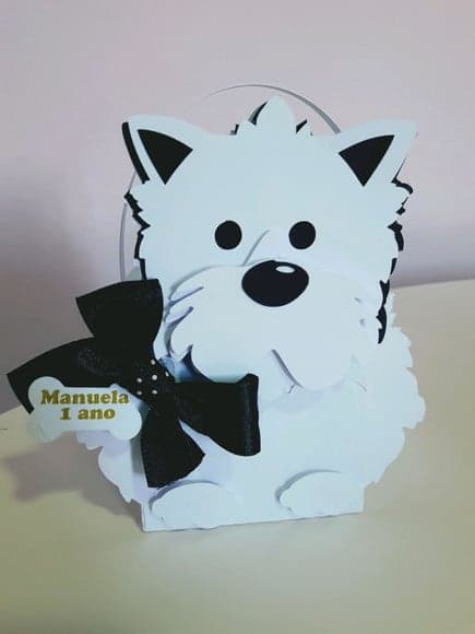 Caixa Sacolinha Cachorrinho Westie Pet Shop