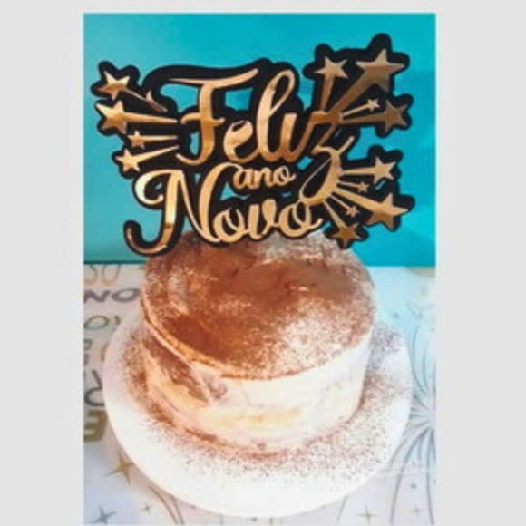 Cake Topper Topo de Bolo Ano Novo Luxo