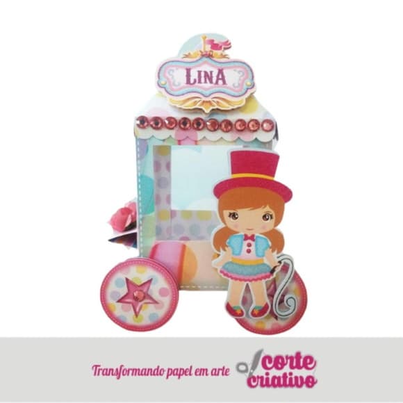 Carrinho de Pipoca Menina Circo Rosa