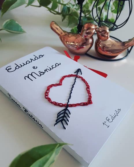 Cartão Livro Coração Bordado Dia dos Namorados