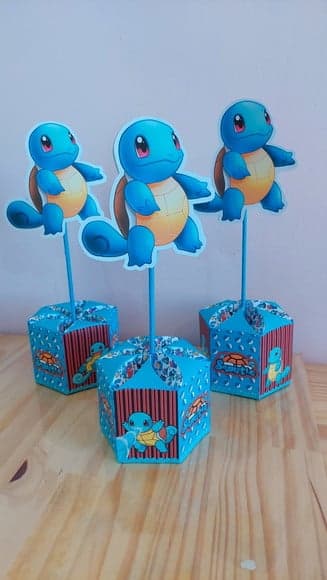 Centro de Mesa Caixa Sextavada Squirtle Pokémon