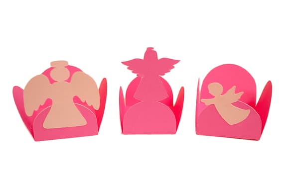 Pacote Forminha Doce Anjinho Rosa Batizado