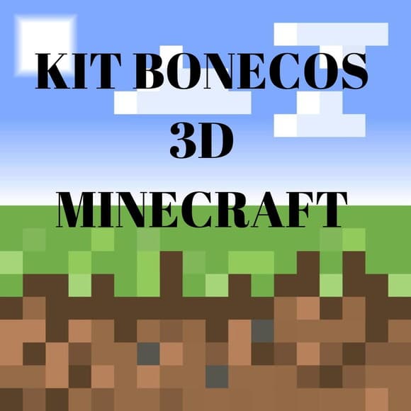 Kit Bonecos 3d Festa Minecraft