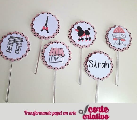 Pacote Topper para Docinho Paris