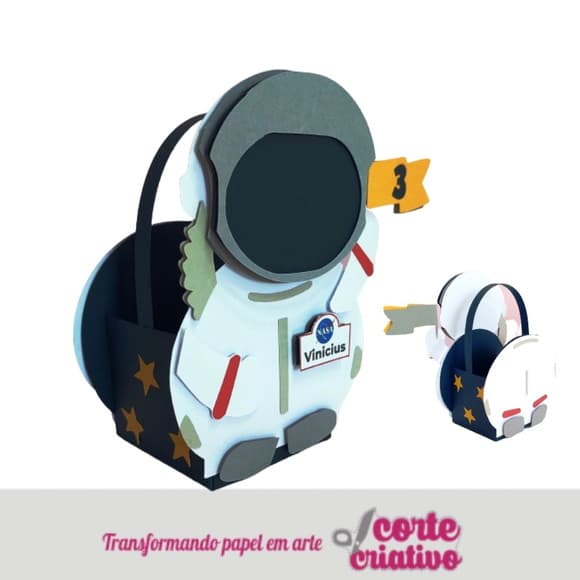 Caixa Sacolinha Astronauta no Espaço Sideral