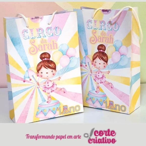 Sacolinha Circo Rosa Luxo