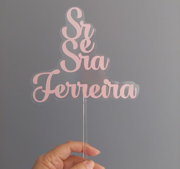 Topo de Bolo Bodas Acetato Aniversário