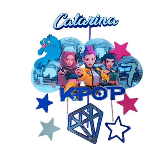 Topo de Bolo Guerreiras do K-pop