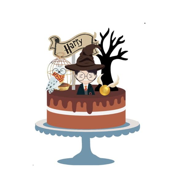 Topo de Bolo Harry Potter