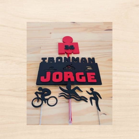 Topo de Bolo Triathlon Crossfit Fitness