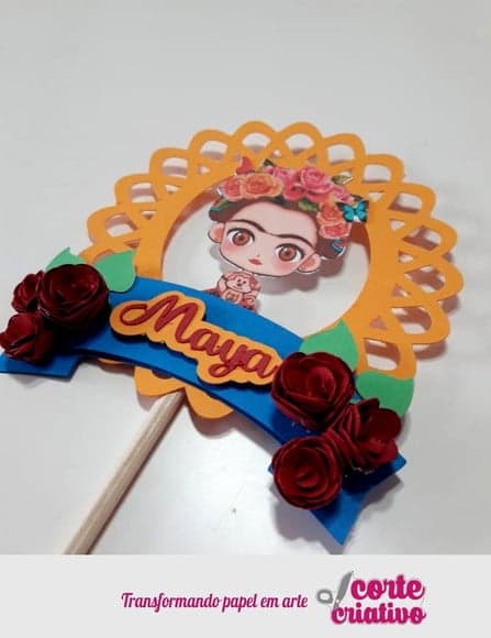 Topo Mini Bolo Frida Kahlo