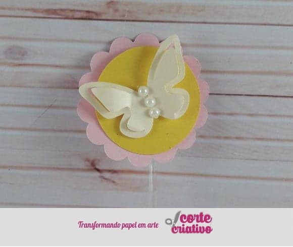 Topper Borboleta Jardim Scrap
