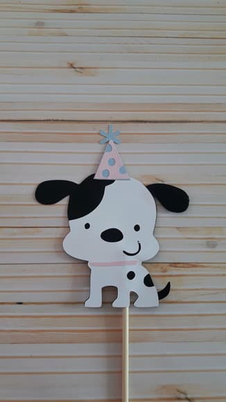 Topper Centro de Mesa Cachorrinhos Tema Pet Shop
