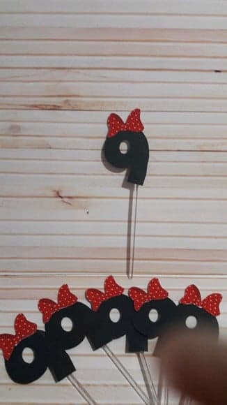 Topper Número Minnie Vermelha