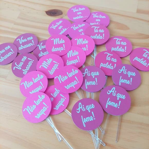 Topper para Docinho Frases, Nome Idade Aniversário