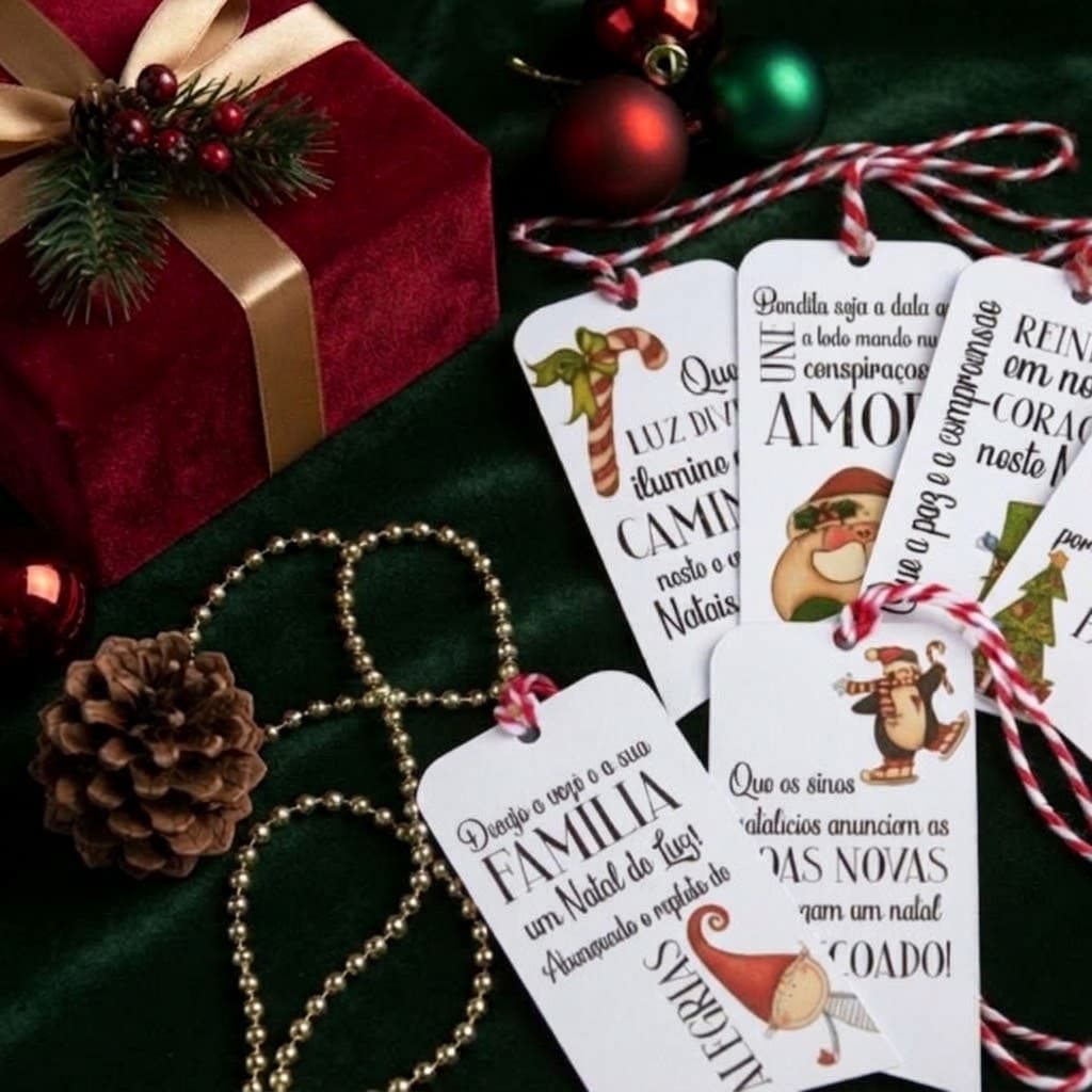 Tags de Presente de Natal – Pacote com 30 Unidades
